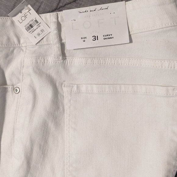 Loft Curvy Skinny White Denim Jeans - Picture 2 of 2